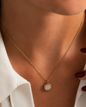 Open Circle Solitaire Pendant Necklace