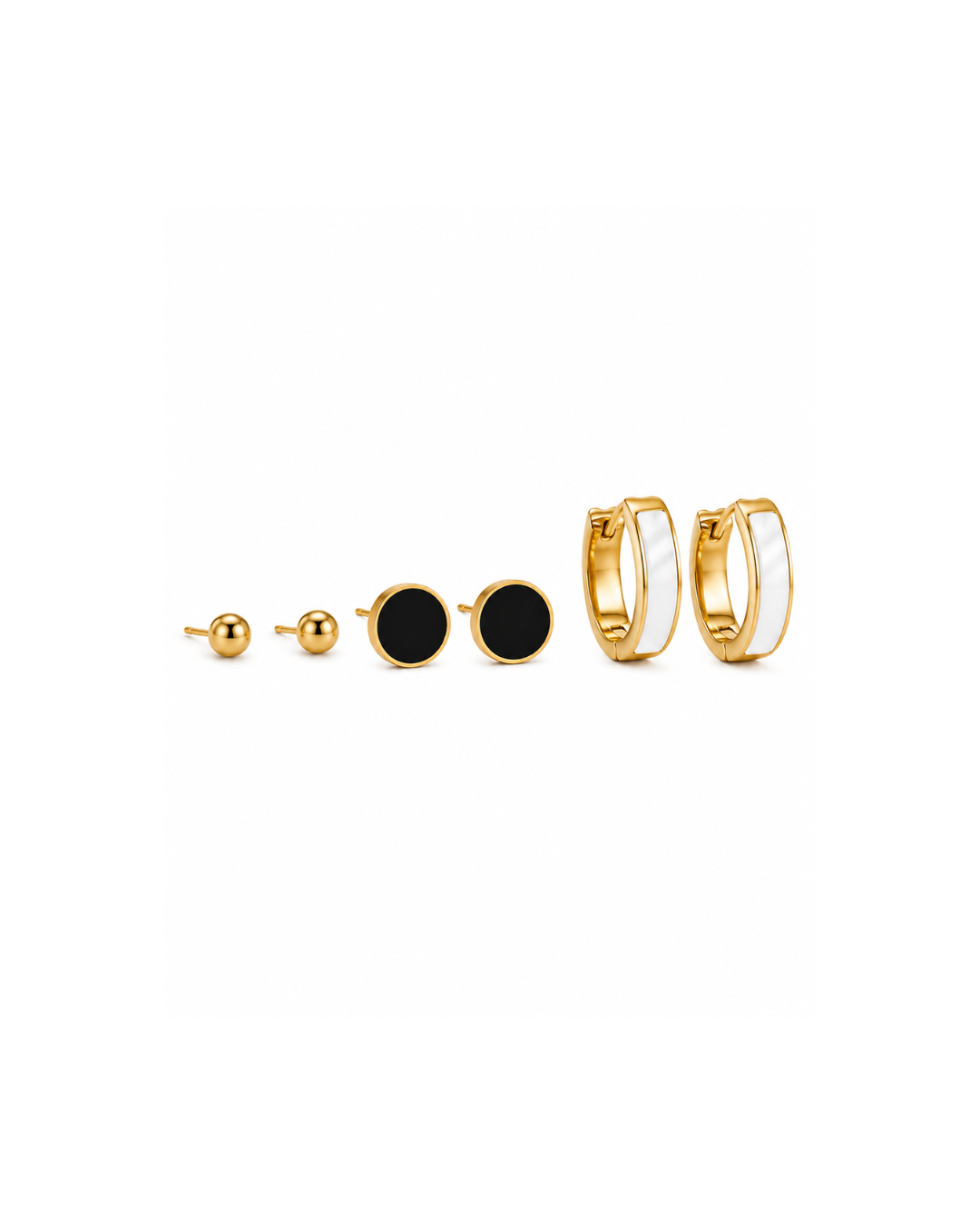 Gold Mixed Stud Trio