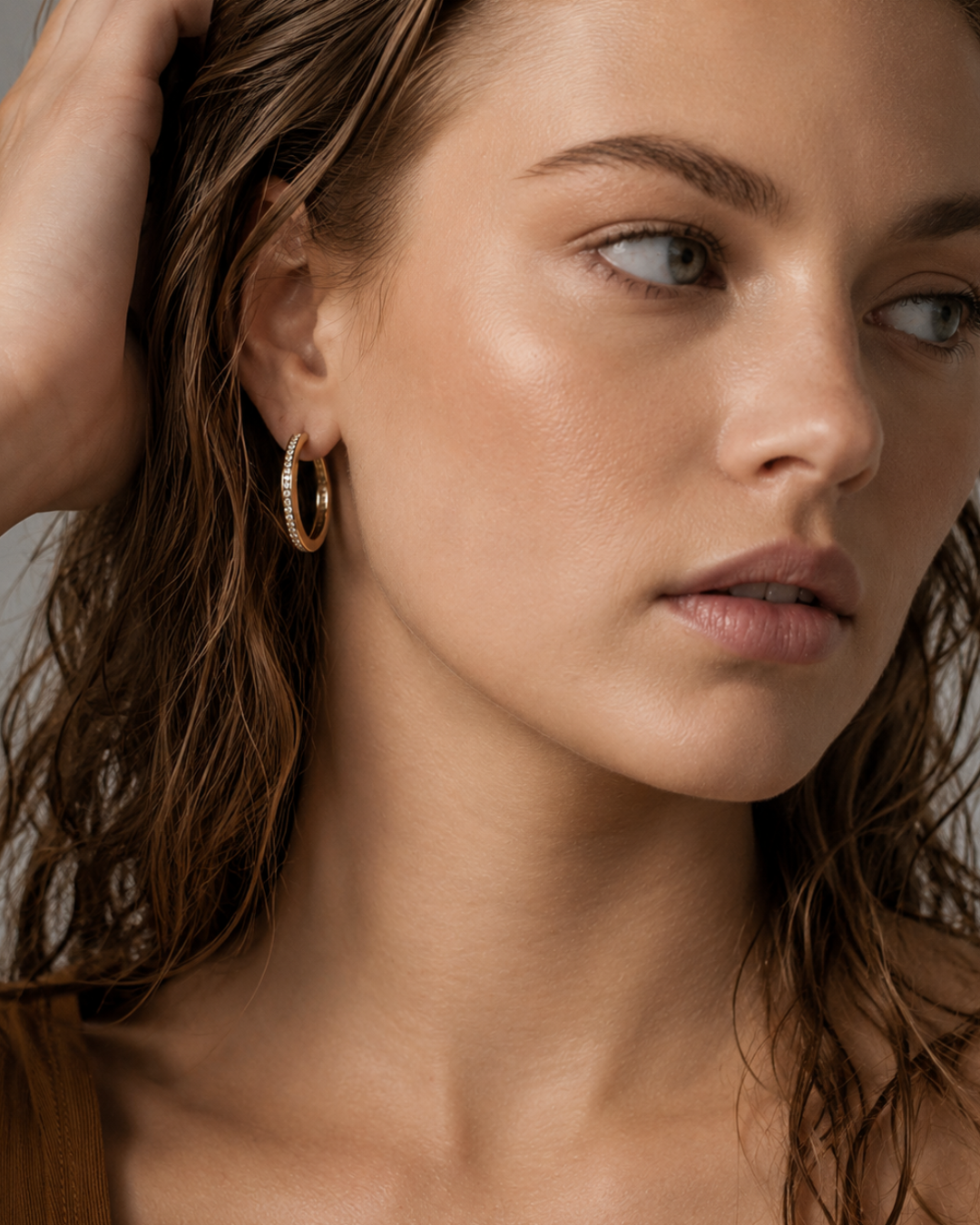 Classic Pave Tube Hoops