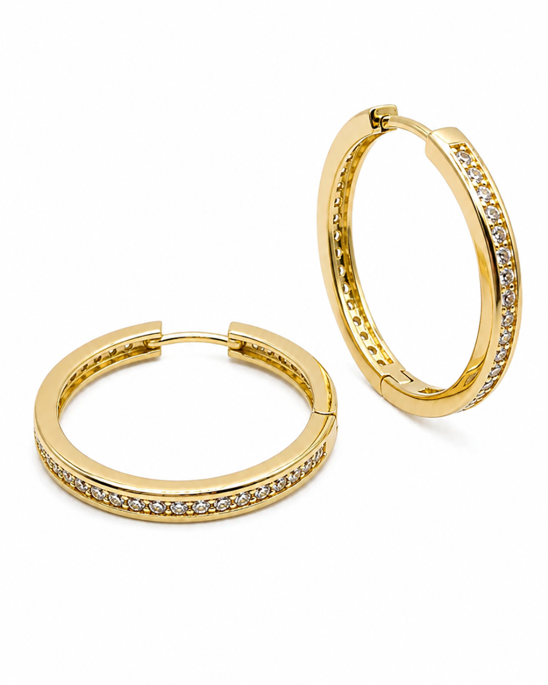 Classic Pave Tube Hoops