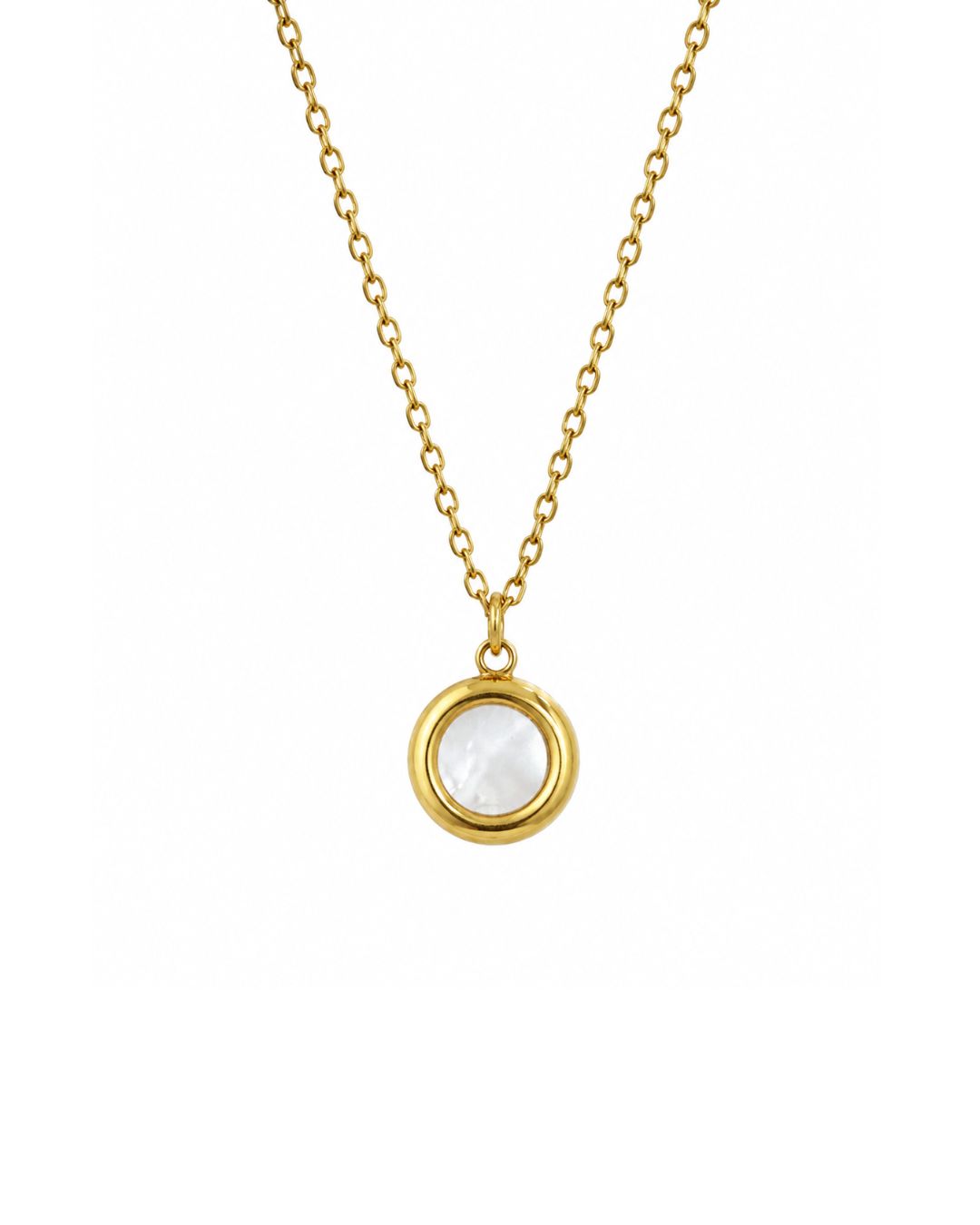 Open Circle Solitaire Pendant Necklace