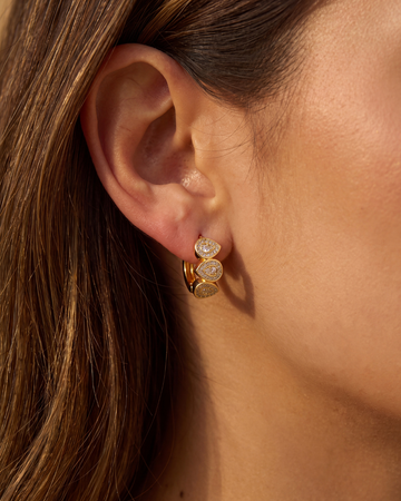 Stacked Teardrop Pave Hoops