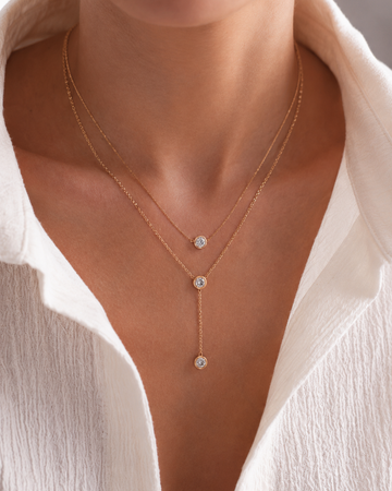 Layered Bar Drop Pendant Necklace