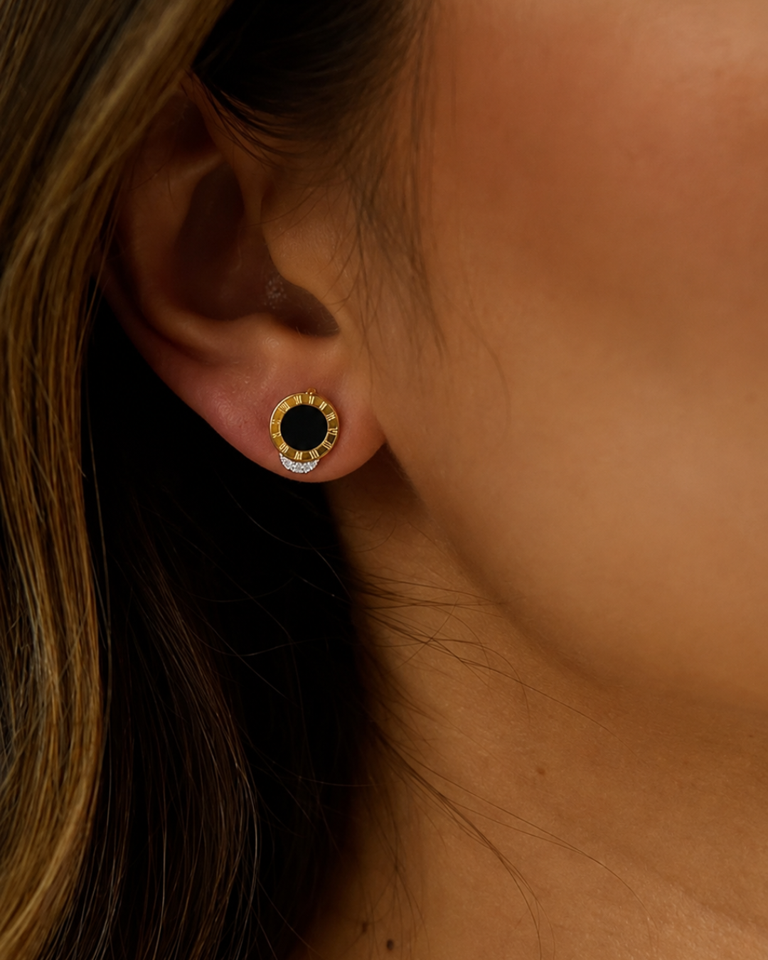 Roman Numeral Enamel Studs