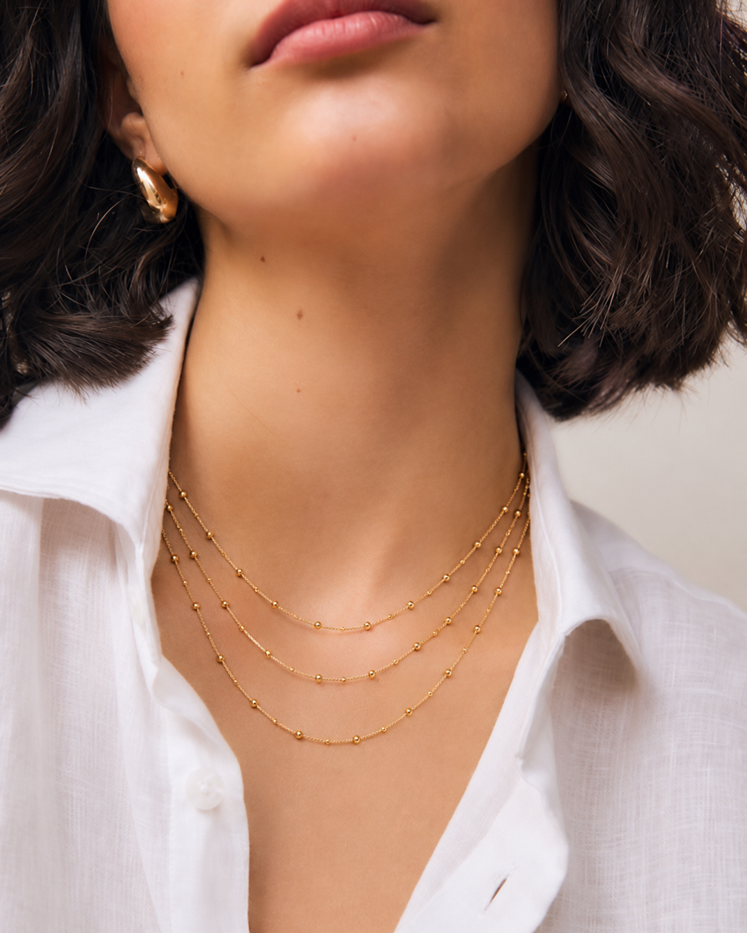 Triple Layer Minimal Chain Necklace