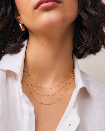 Triple Layer Minimal Chain Necklace