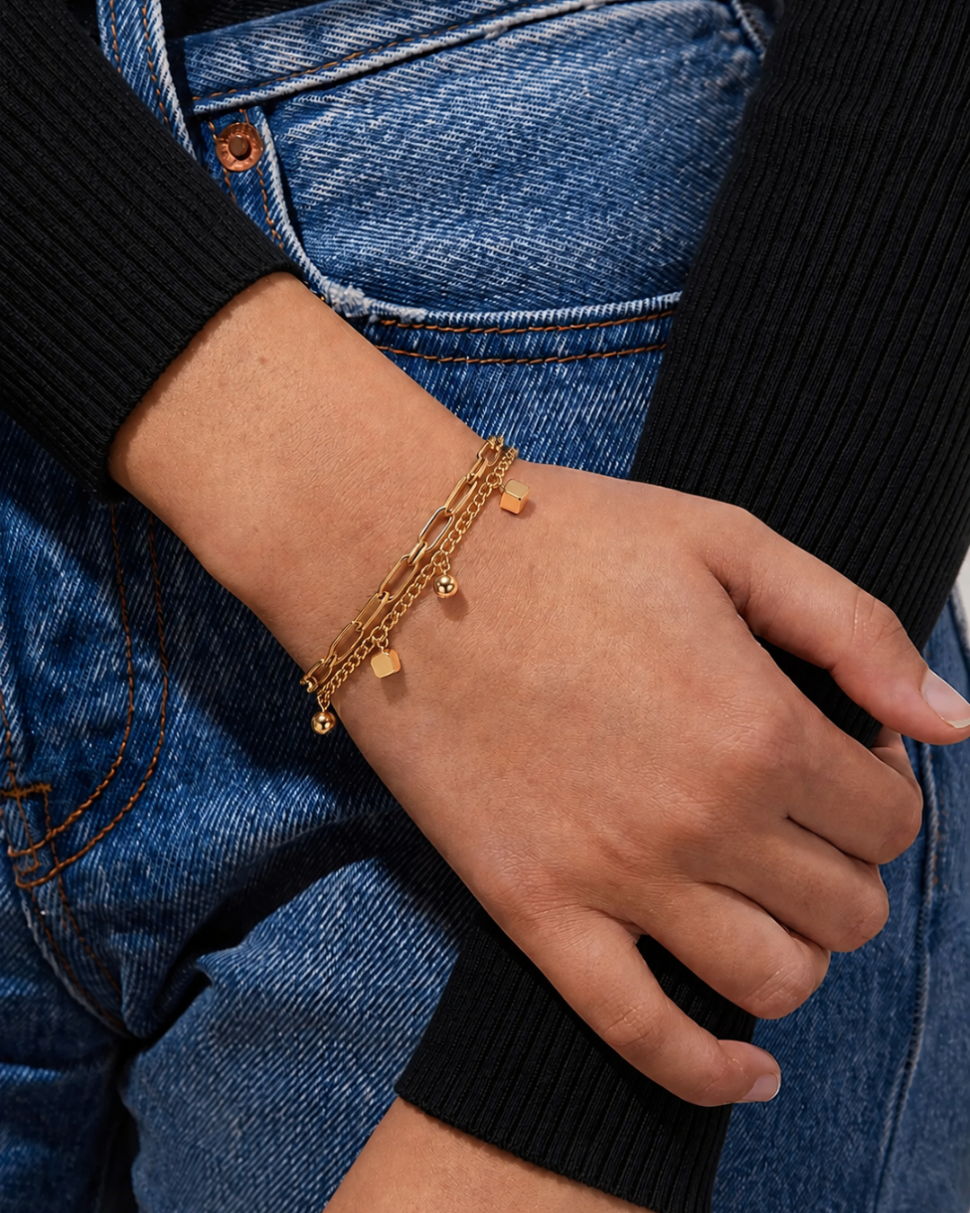 Layered Charm Chain Bracelet
