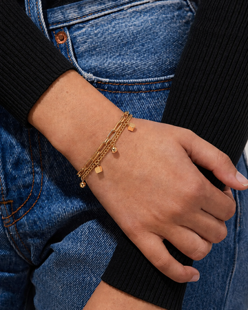 Layered Charm Chain Bracelet