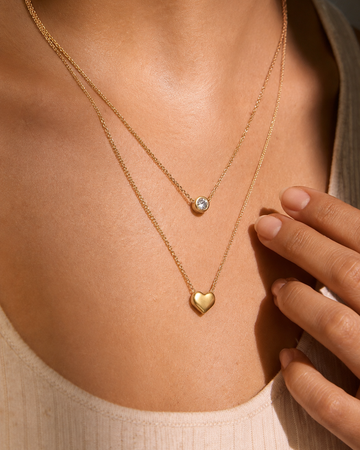 Dual Layer Heart Crystal Necklace