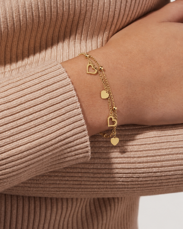 Delicate Heart Charm Chain Bracelet