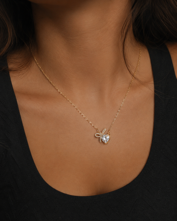 Heart Embrace Crystal Statement Necklace