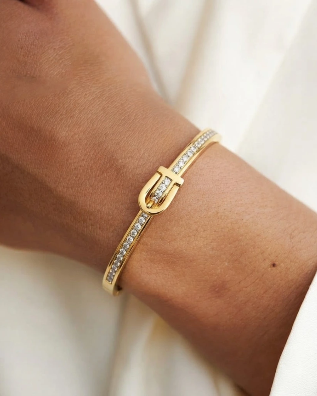 Crystal Buckle Slim Bracelet