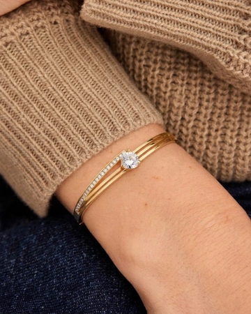 Diagonal Pavé Solitaire Bracelet