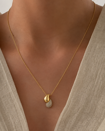 Dual Charm Pavé Pendant Necklace
