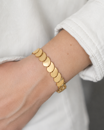 Bold Disc Link Stretch Bracelet