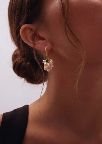 Charm Drop Hoop Earrings