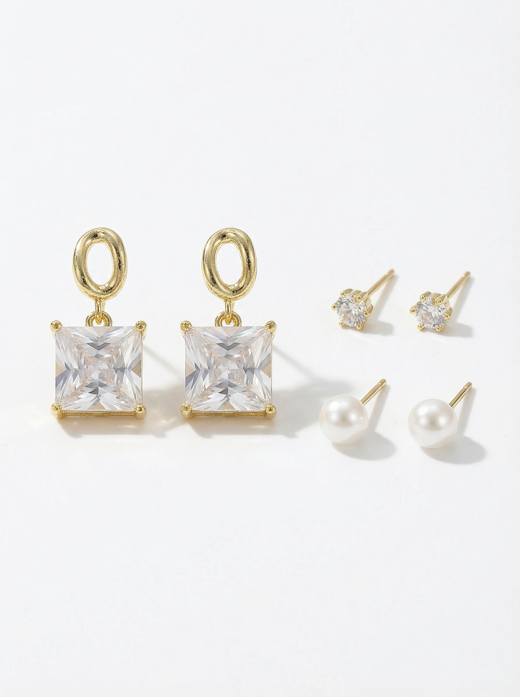 Pack of 3 Gold Statement Earrings
