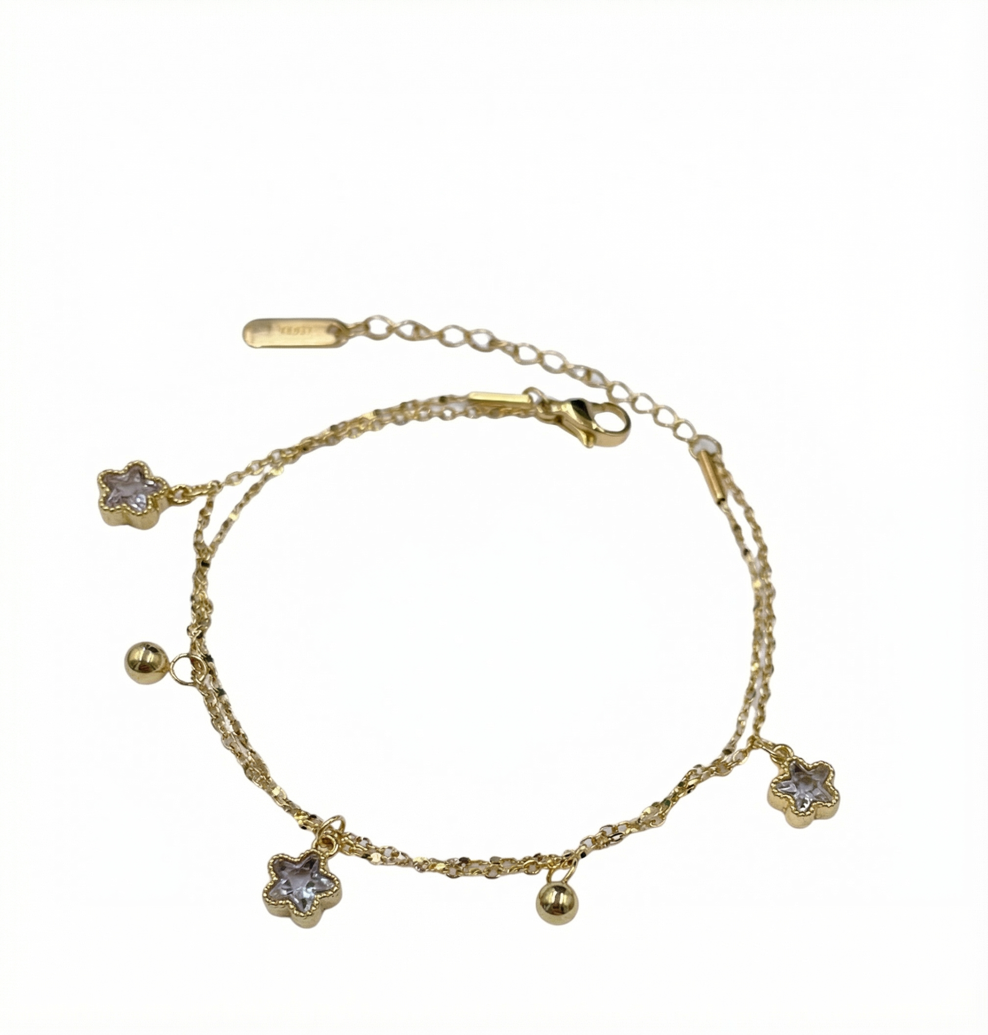 Delicate Gold Flower Charm Bracelet