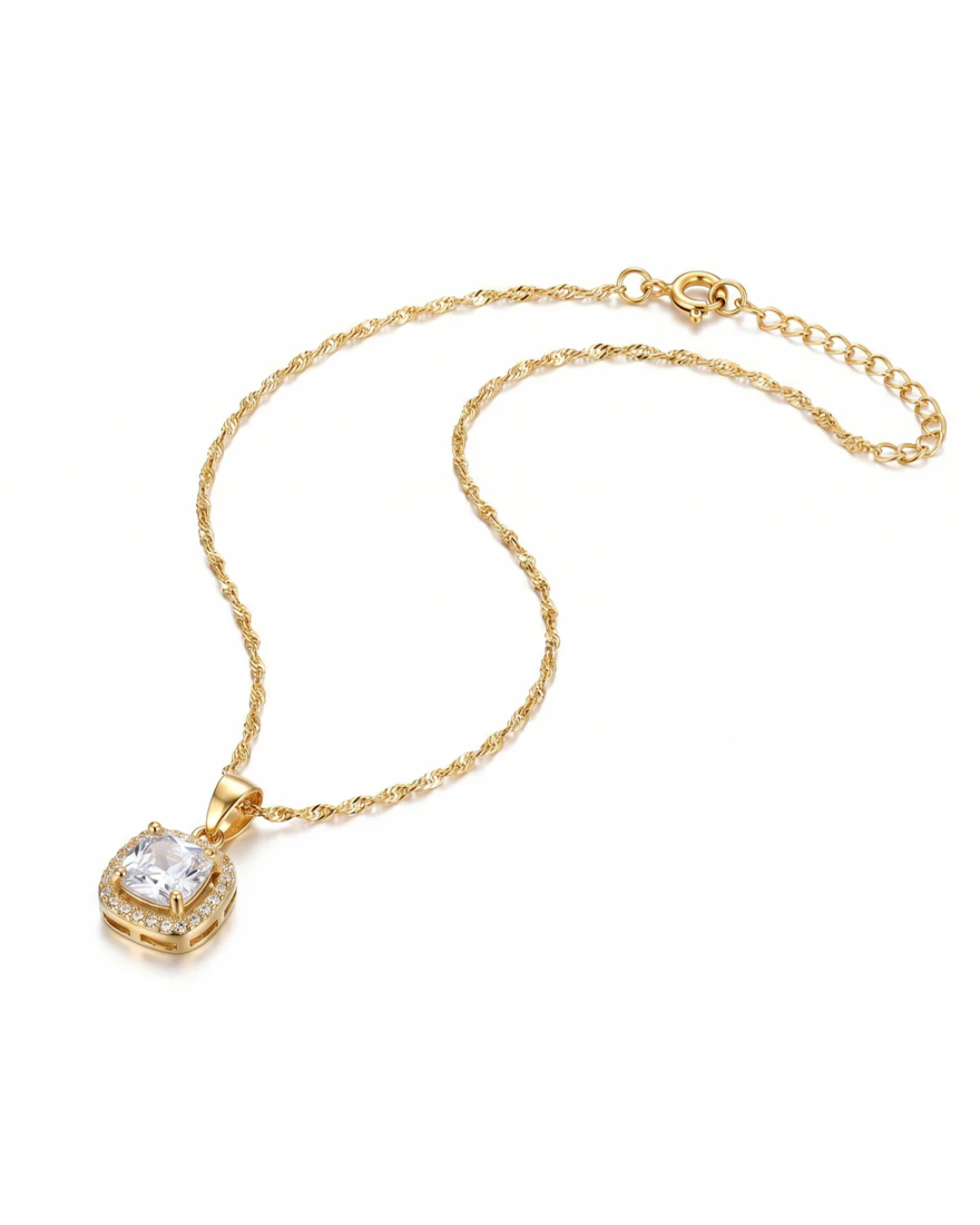 Classic Round Crystal Solitaire Necklace