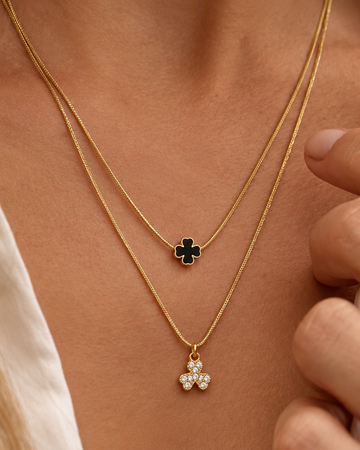 Layered Clover Pendant Necklace