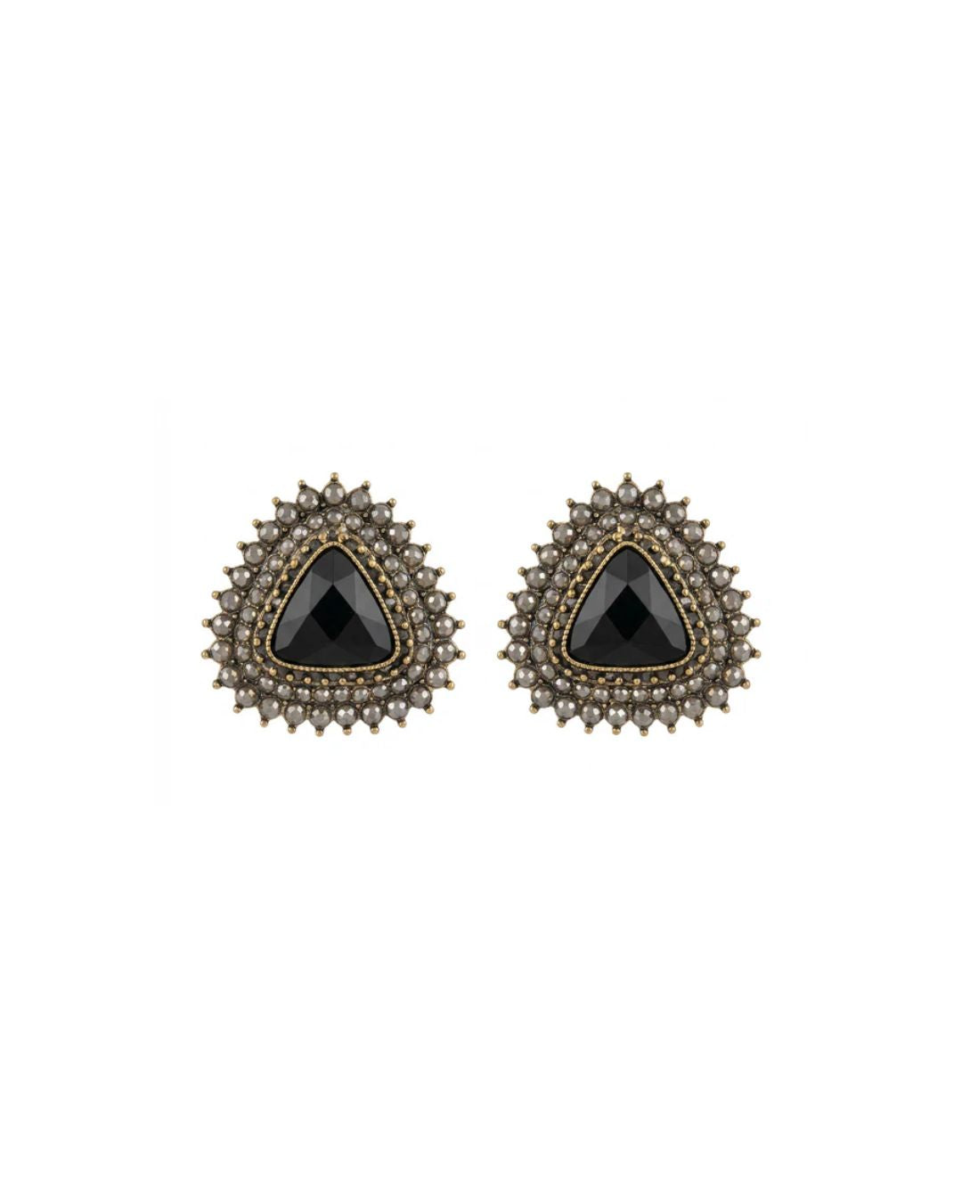 Black Triangle Gemstone Studs