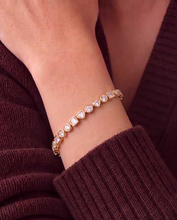 Mixed Shape Crystal Bangle