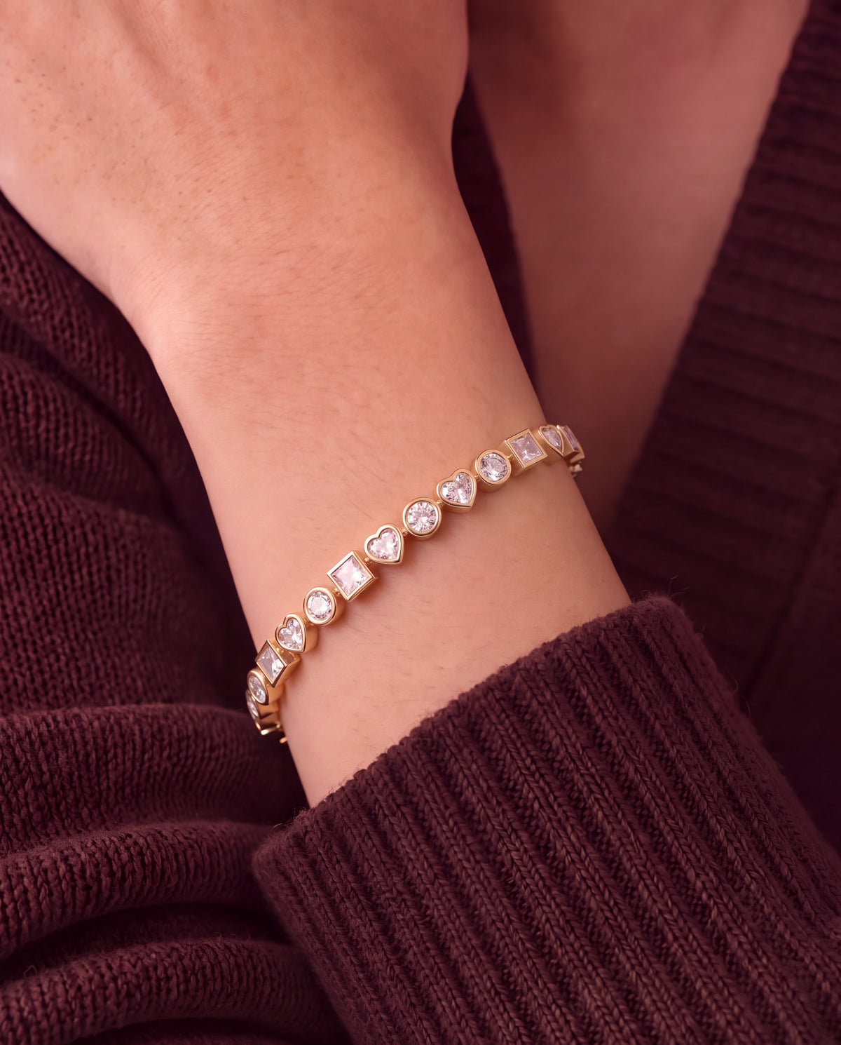 Mixed Shape Crystal Bangle