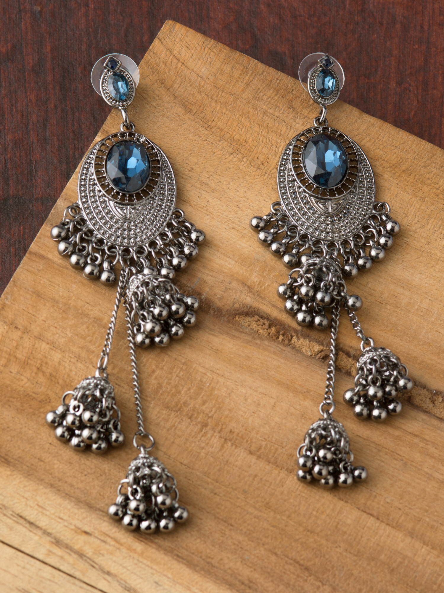 Buy Half Moon Hoop Earrings Silver // Earrings, Design Jewelry, Modern  Shape, Antique Online in India - Etsy