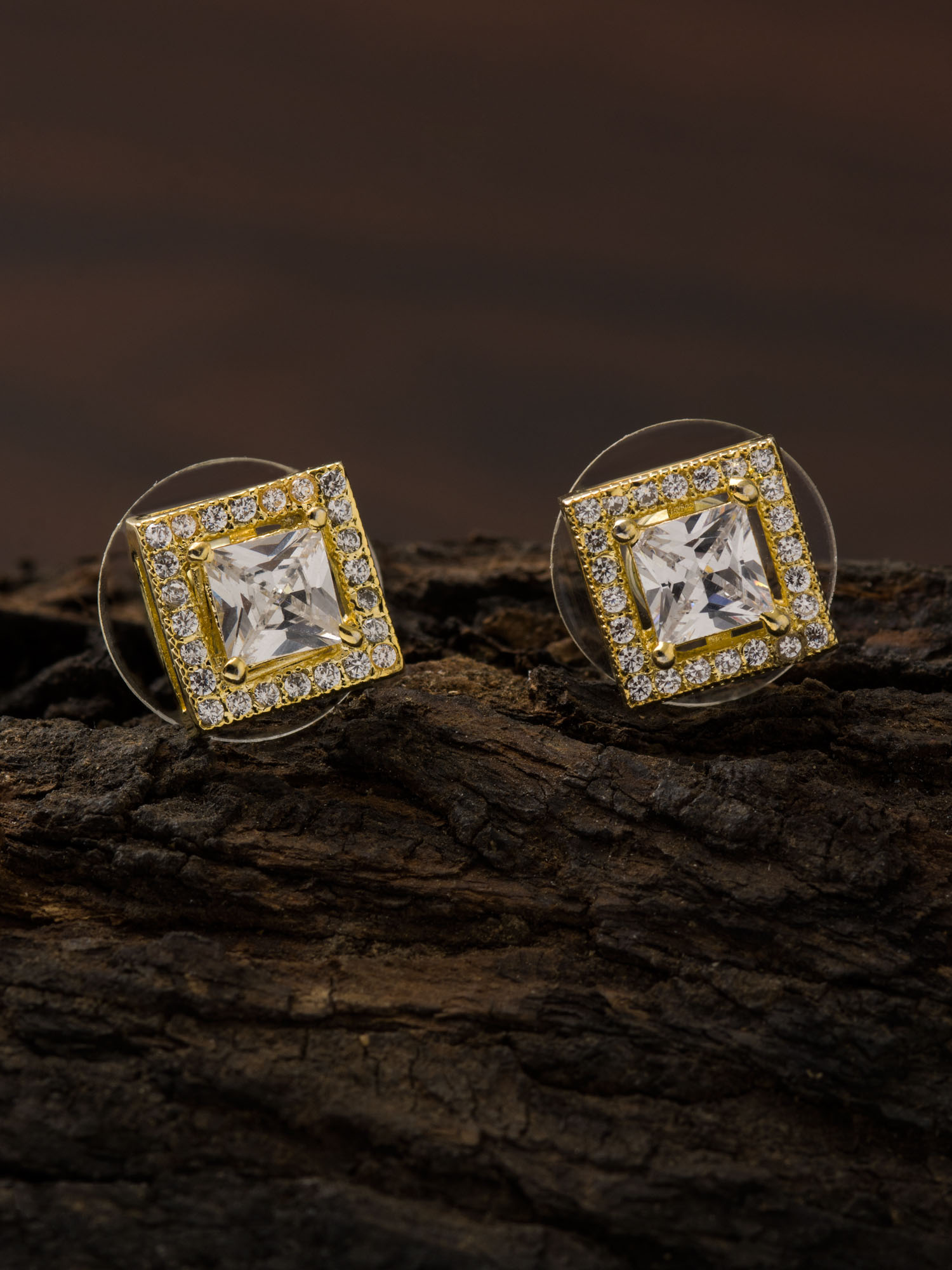 Two Tone Stud Earrings in Rose & White Gold - Filigree Jewelers