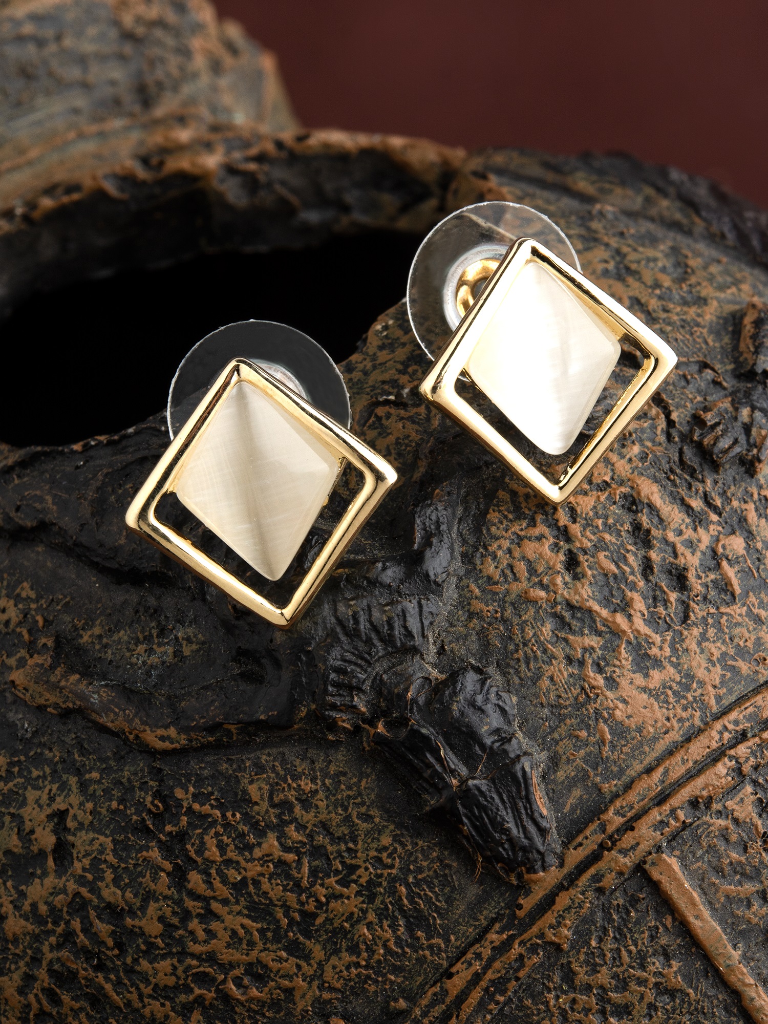 Estate 14K White & Yellow Gold Cube Diamond Earrings – Springer's